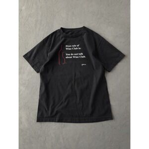Vintage 2000s The First Rule of Wine Club Don't Talk About Wine Club Black Shirt